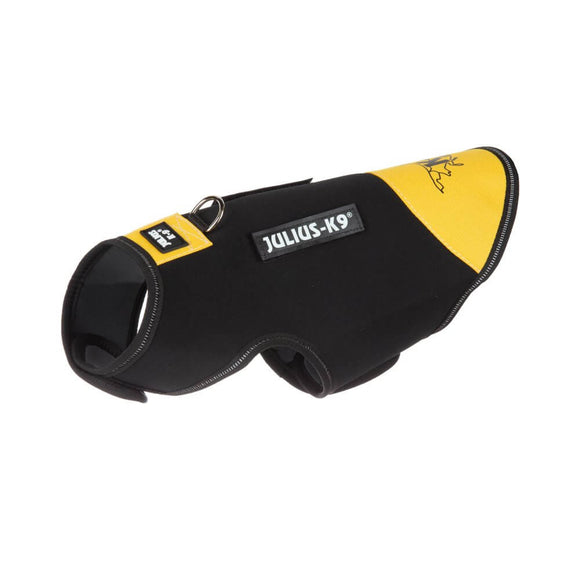 Julius-K9 IDC Neoprene Dog Jacket – Black and Yellow, Lightweight Thermal Protection