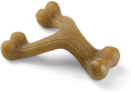 Nylabone Gourmet Wishbone Bacon Chew – Durable Large Dog Toy with Intense Bacon Flavor