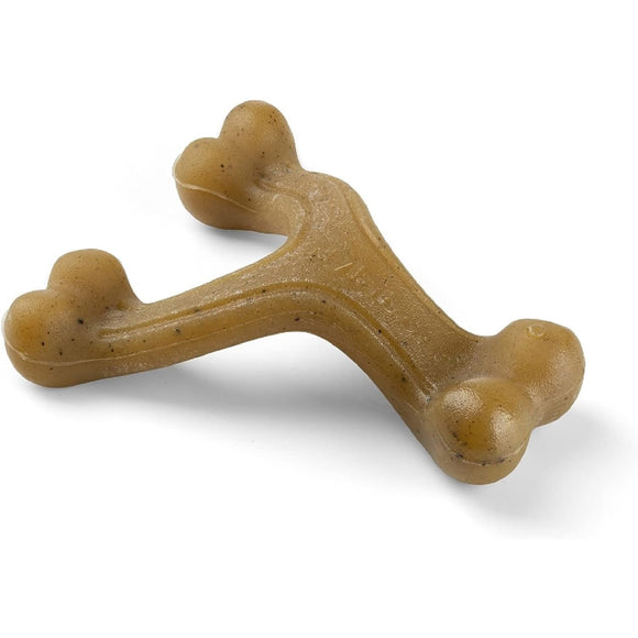 Nylabone Gourmet Wishbone Bacon Chew – Durable Large Dog Toy with Intense Bacon Flavor