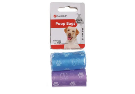 Flamingo Poop Bags – Colorful Leakproof Waste Bags, 2 Packs of 20, Odor-Blocking Design