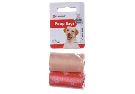 Flamingo Poop Bags – Colorful Leakproof Waste Bags, 2 Packs of 20, Odor-Blocking Design