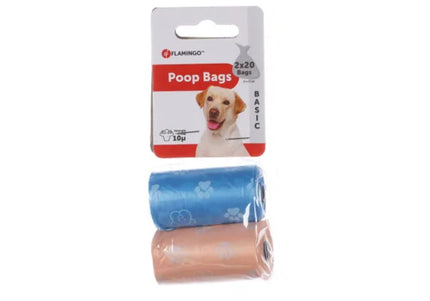 Flamingo Poop Bags – Colorful Leakproof Waste Bags, 2 Packs of 20, Odor-Blocking Design