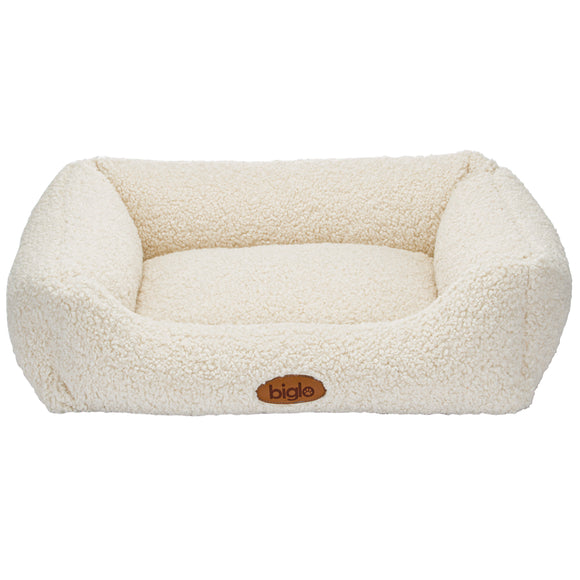 Biglo Fizzy Cream Lamb Bed – Plush Large Sofa-Style Pet Lounger, Soft and Supportive