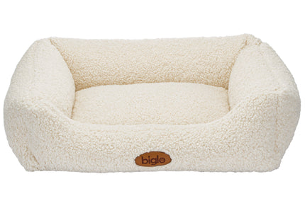 Biglo Fizzy Cream Lamb Bed – Plush Large Sofa-Style Pet Lounger, Soft and Supportive