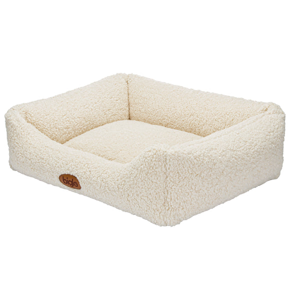 Biglo Fizzy Cream Lamb Bed – Plush Large Sofa-Style Pet Lounger, Soft and Supportive
