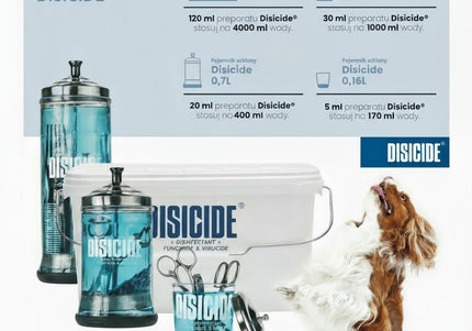 Disicide Disinfecting Glass Jar 160ml – Compact Glass Container for Grooming Tool Hygiene