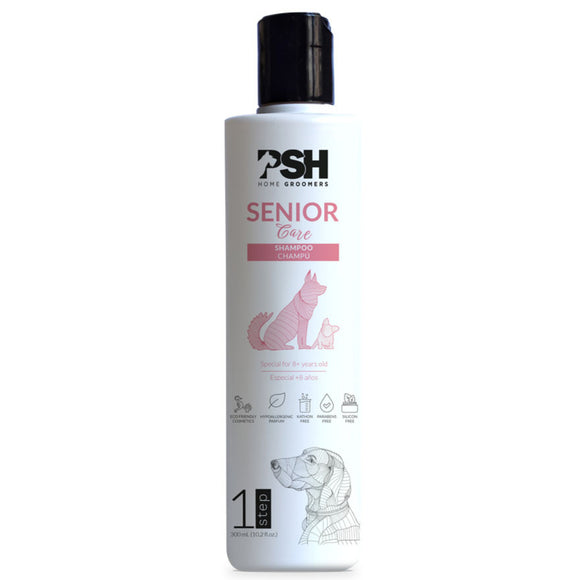 PSH Home Senior Care Shampoo 300ml – Gentle Odor-Eliminating Formula, Nourishing for Aging Coats