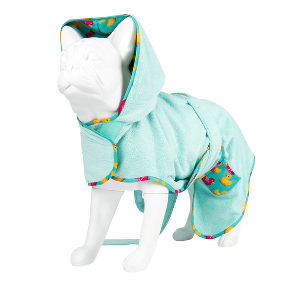 Max&Molly Ducklings Bathrobe – Soft Absorbent Microfiber Robe with Duck Pattern, Large Size