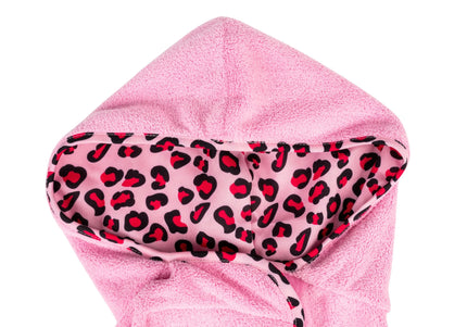 Max&Molly Leopard Pink Dog Bathrobe – Soft, Absorbent Microfiber, Large Size