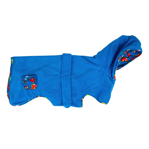 Max&Molly Little Monsters Dog Bathrobe – Soft Absorbent Microfiber, Fun Monster Pattern, Medium Size