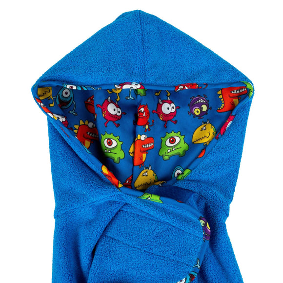 Max&Molly Little Monsters Dog Bathrobe – Soft Absorbent Microfiber, Fun Monster Pattern, Medium Size