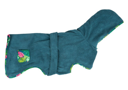 Max&Molly Tropical Pattern Dog Bathrobe – Soft, Absorbent Microfiber, Size Small