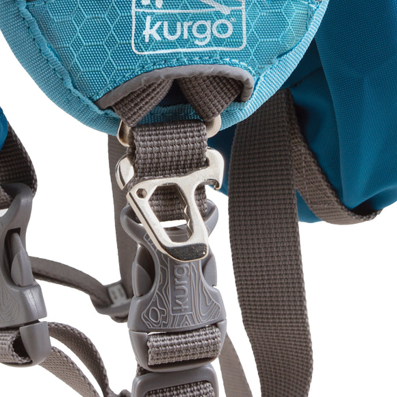 Kurgo Big Baxter Backpack 7.5L Blue – Adjustable Saddlebags, Durable Design for Large Breeds