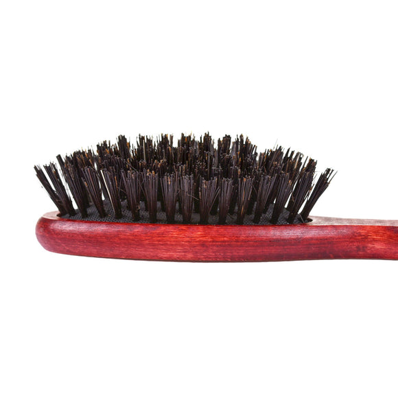 Blovi Red Wood Grooming Brush 17.5cm – Small Natural Bristle Tool for Short or Thin Coats