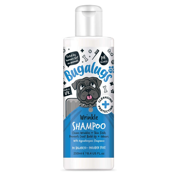Bugalugs Wrinkle Shampoo – Chlorhexidine Formula, Gentle Skin Fold Cleanser, 250ml