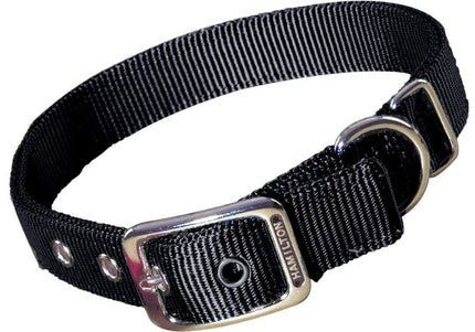 Hamilton Double Thick Dog Collar – Strong 25mm Nylon, Black, 71cm Length