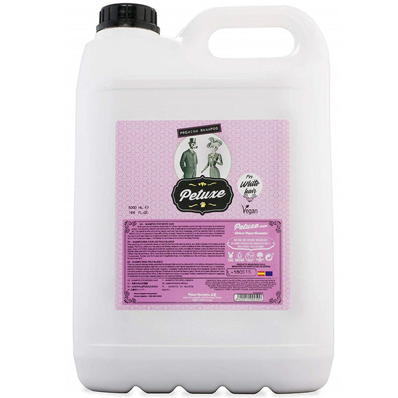 Petuxe White Hair Shampoo – Vegan Formula for White and Light Coats, 5L Bottle