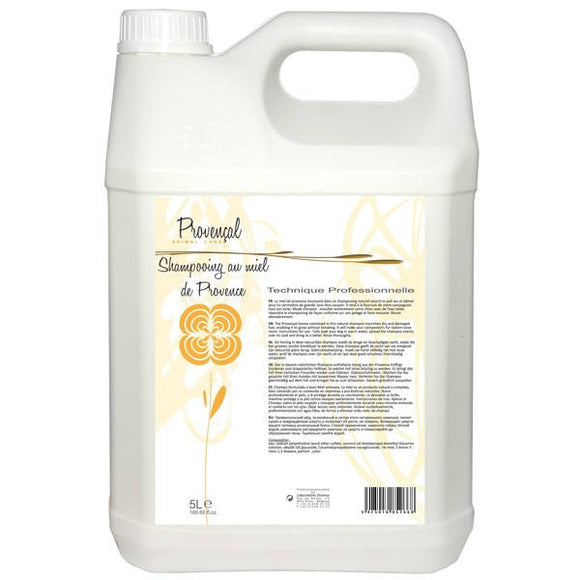Diamex Provencal Miel Nourishing Shampoo with Honey, Concentrated 1:8, 5L – Restores Damaged Coats