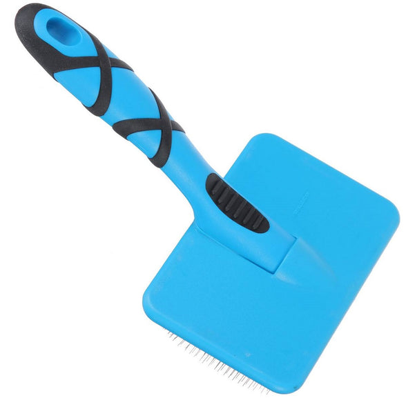 Groom Professional Flat Slicker Brush Large – Soft Bristles, Gentle Detangling for Thick Coats