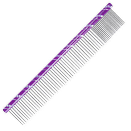 Chadog Metal Grooming Comb 20cm – Mixed Teeth 80/20, Burgundy, Four Color Options