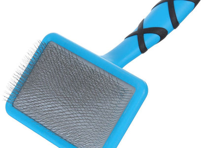 Groom Professional Flat Slicker Brush Large – Soft Bristles, Gentle Detangling for Thick Coats
