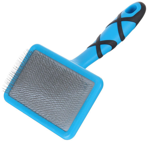 Groom Professional Flat Slicker Brush Large – Soft Bristles, Gentle Detangling for Thick Coats