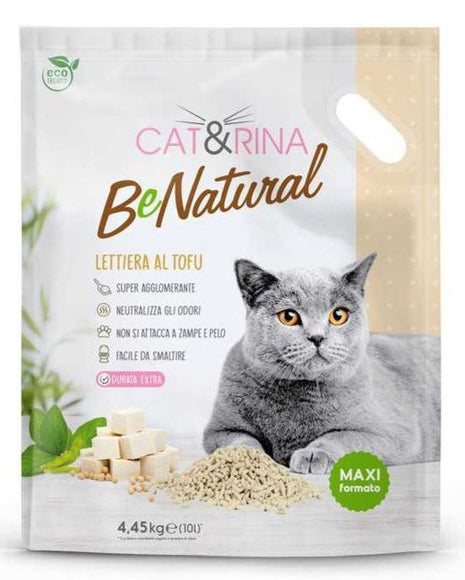 Cat&Rina BeNatural Tofu Litter Classic – Plant-Based Clumping Biodegradable Pellets, 10L Bag