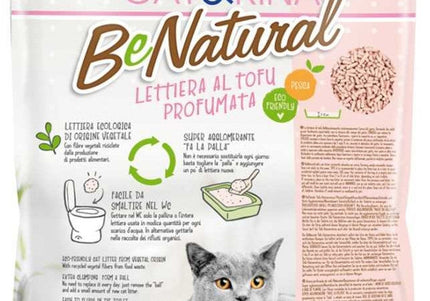Cat&Rina BeNatural Tofu Litter Peach – Plant-Based Clumping Biodegradable Pellets, Peach Scent, 5.5L