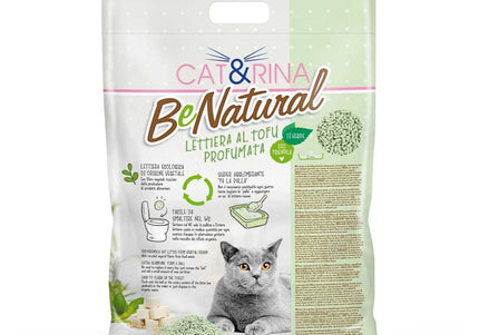 Cat&Rina BeNatural Tofu Litter Green Tea – Plant-Based Clumping Biodegradable Pellets with Fresh Scent, 5.5L