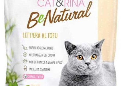 Cat&Rina BeNatural Tofu Litter Classic – Plant-Based Clumping Biodegradable Pellets, 6 x 5.5L