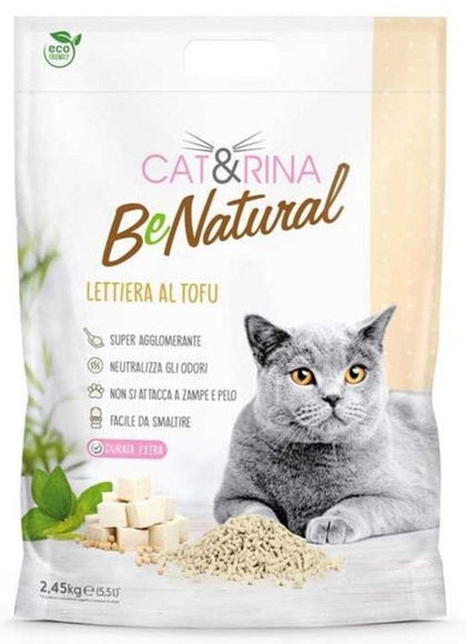 Cat&Rina BeNatural Tofu Litter Classic – Plant-Based Clumping Biodegradable Pellets, 6 x 5.5L
