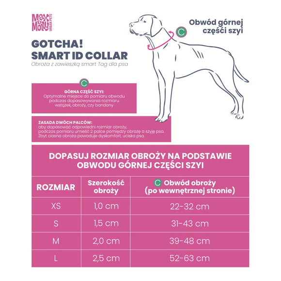Max&Molly GOTCHA! Smart ID Matrix 2.0 Collar – Blue QR-Enabled Adjustable Dog Collar, XS