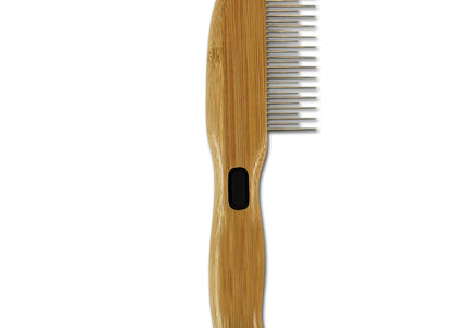 Bamboo Groom Rotating Pin Comb – 31-Pin Bamboo Handle, Gentle Detangling Design