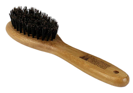 Bamboo Groom Oval Bristle Brush – Natural Bamboo Handle, Soft Bristles, Small/Medium Size