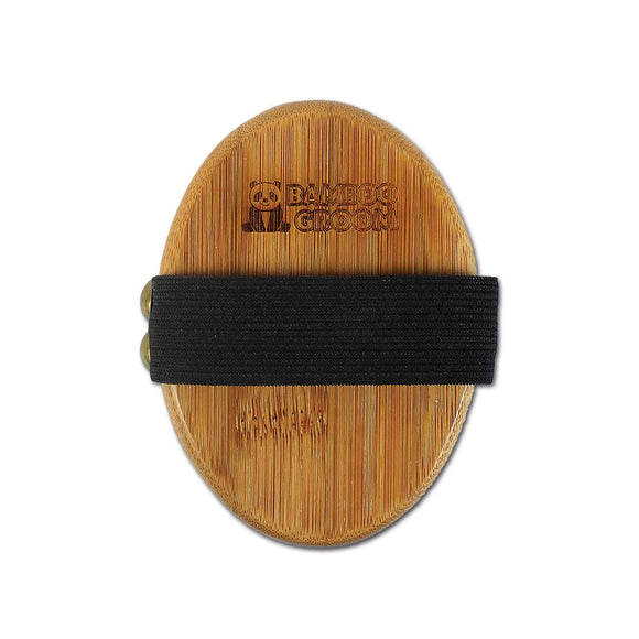 Bamboo Groom Curry Brush – Eco-Friendly Bamboo Body Brush with Soft Rubber Pins, Gentle Massage