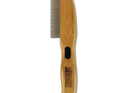 Bamboo Groom Flea Comb – 77 Rotating Pins, Natural Bamboo Handle, Effective Flea Removal