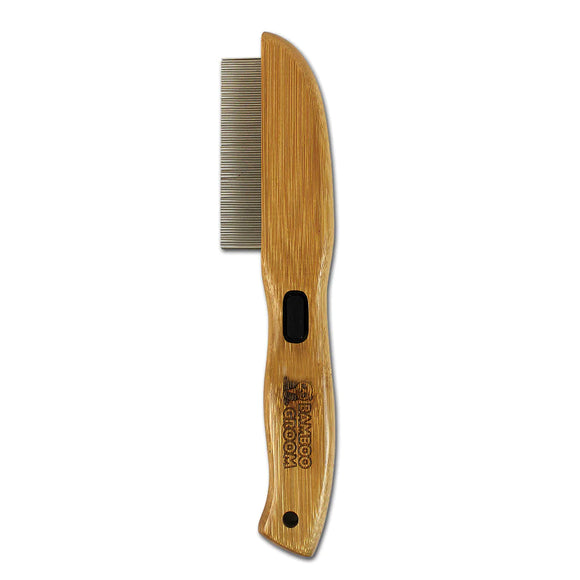 Bamboo Groom Flea Comb – 77 Rotating Pins, Natural Bamboo Handle, Effective Flea Removal
