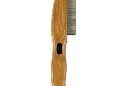 Bamboo Groom Flea Comb – 77 Rotating Pins, Natural Bamboo Handle, Effective Flea Removal