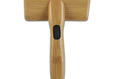 Bamboo Groom Slicker Brush Medium – Eco-Friendly Bamboo Handle, Gentle Detangling Bristles