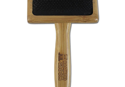 Bamboo Groom Slicker Brush Medium – Eco-Friendly Bamboo Handle, Gentle Detangling Bristles