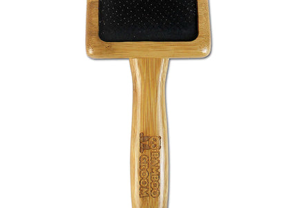 Bamboo Groom Slicker Brush Small – Eco-Friendly Bamboo Pin Brush, Gentle Detangling Design