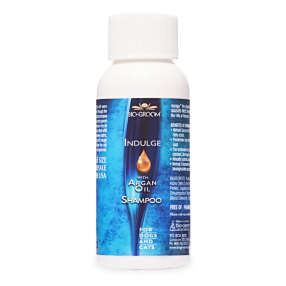 Bio-Groom Indulge Sulfate-Free Shampoo with Argan Oil, Concentrate 1:4, 60ml – Nourishing Formula for Medium and Long Coats