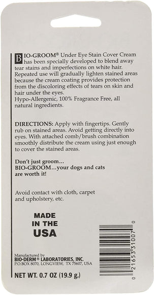 Bio-Groom Stain Free 20g – Gentle Eye Area Stain Remover, Fast-Acting Powder Formula