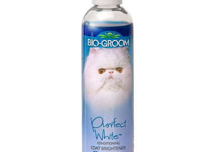Bio-Groom Purrfect White Brightening Shampoo 236ml – Concentrated Formula, Enhances Light Coats