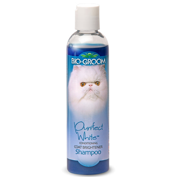 Bio-Groom Purrfect White Brightening Shampoo 236ml – Concentrated Formula, Enhances Light Coats