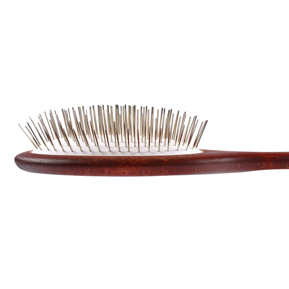 Blovi Red Wood Pin Brush – Large Oval Grooming Brush with Short 20mm Pins