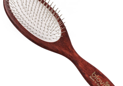Blovi Red Wood Soft Pin Brush – Large Wooden Body, 21mm Ultra-Soft Metal Pins