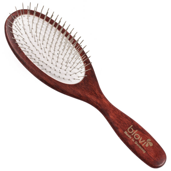Blovi Red Wood Soft Pin Brush – Large Wooden Body, 21mm Ultra-Soft Metal Pins