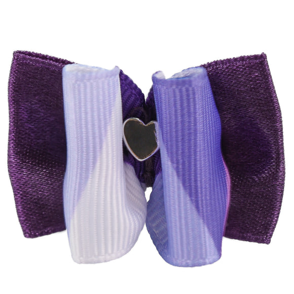 Blovi Bow Exclusive Decorative Display Bow – Heart Accent, Elegant Purple Design