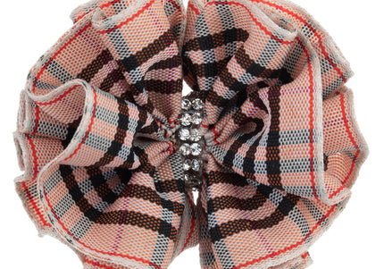 Blovi Bow Premium Grooming Bow with Zircon Accents – Elegant Beige Design